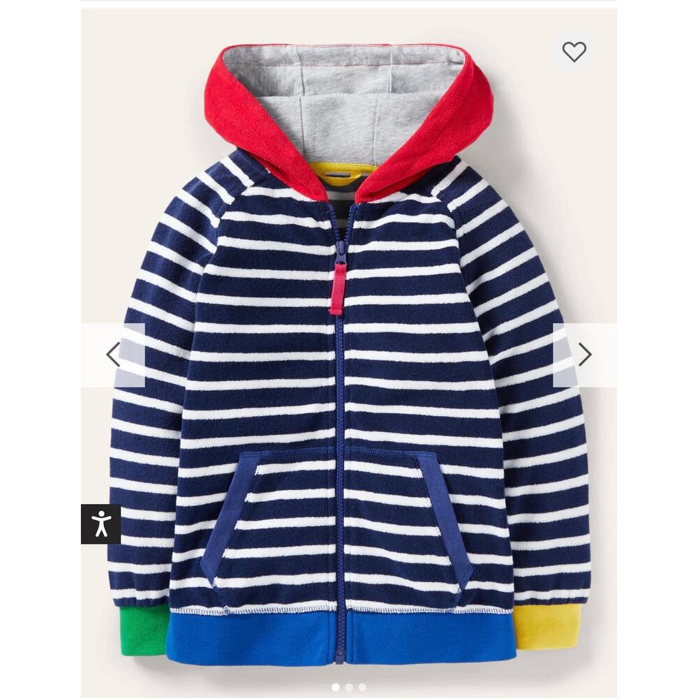 MINI BODEN COTTON ZIP UP JACKET BOY GIRL size 5-6T